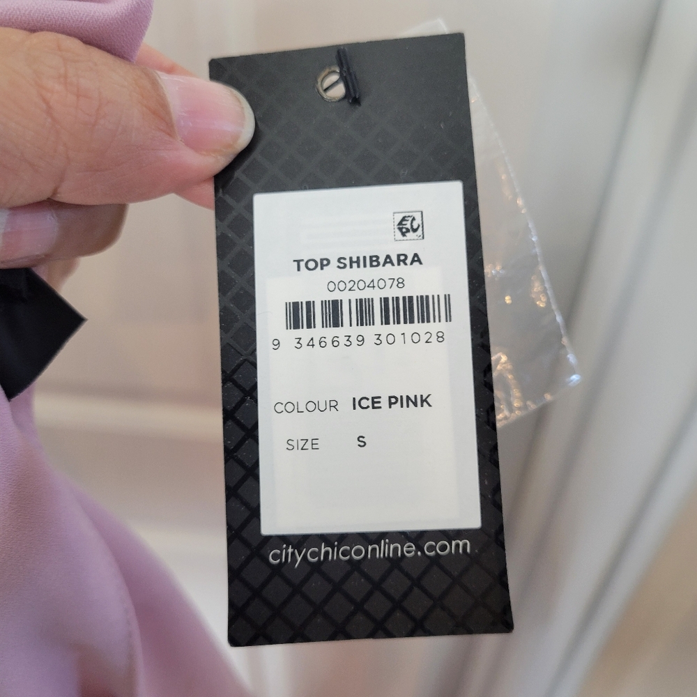 City Chic Shibara ice pink wrap tunic top size 16 NWT - Picture 8 of 11